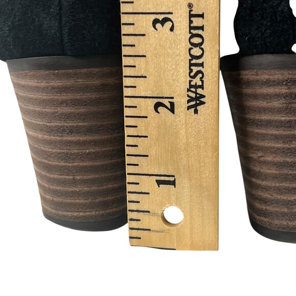 J. Crew Women’s Quinn Black Suede Ankle Boots Size 7 Block Heel Side Zip Booties - Picture 9 of 13